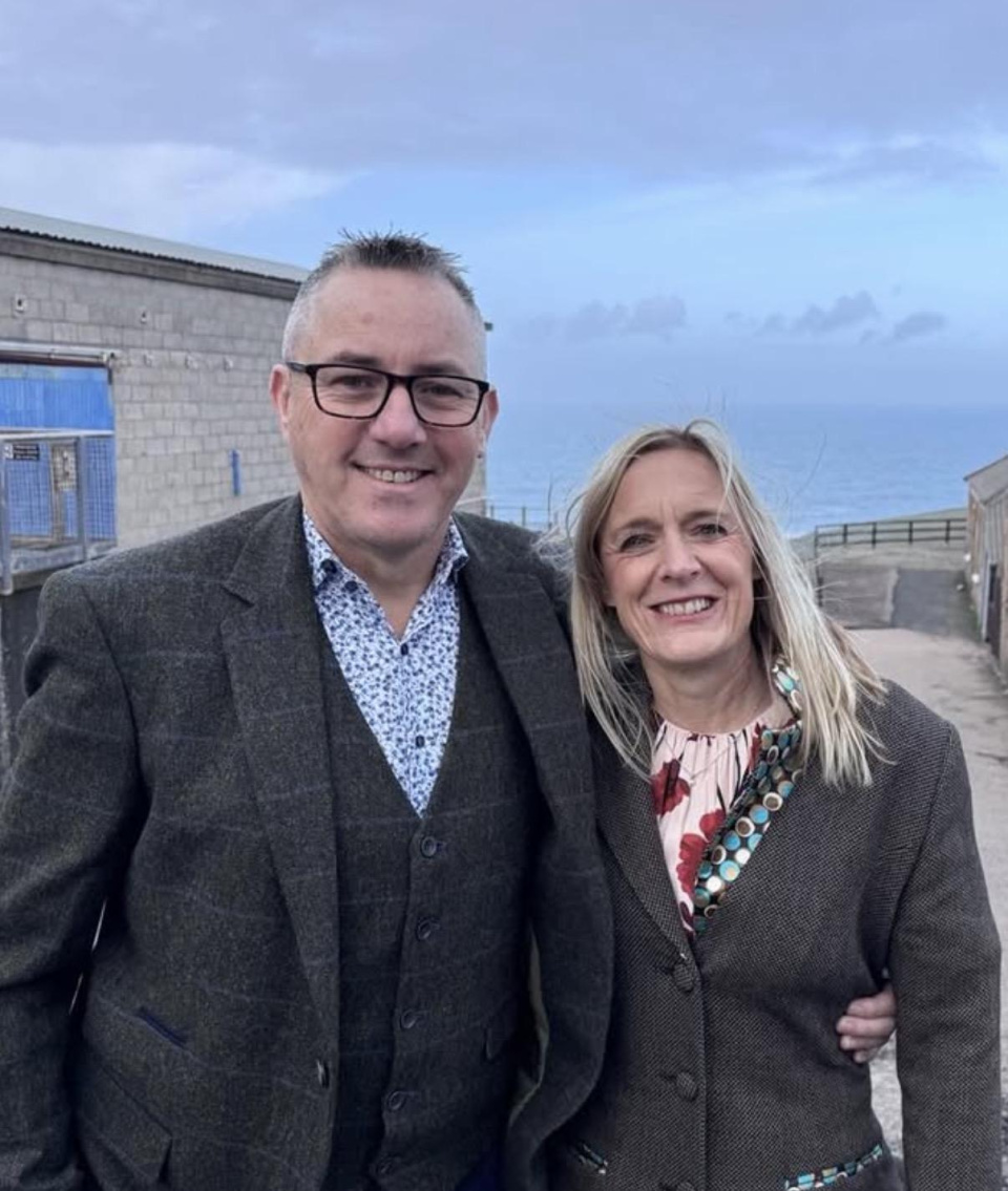 Dr Nicky Friend and husband, Dan.